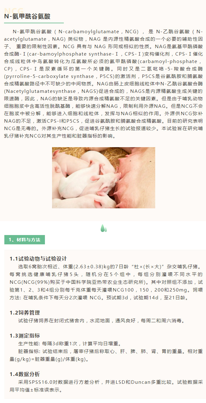 NCG對(duì)哺乳仔豬生產(chǎn)性能和臟器指標(biāo)的影響_01